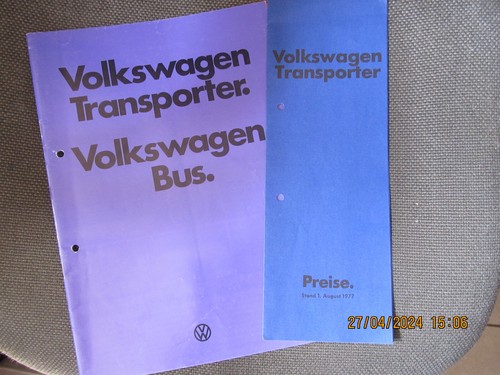 Bus verkaufsprospekt - vw, t2